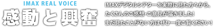 IMAXの興奮と感動